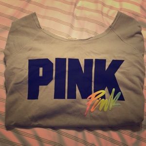 PINK long sleeve off the shoulder